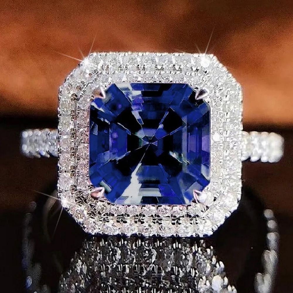 Blue Diamond Wedding Ring